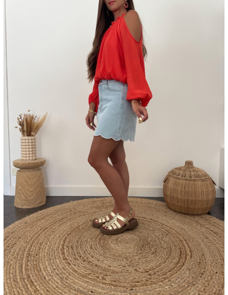Valmie - blouse corail