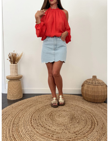 Valmie - blouse corail