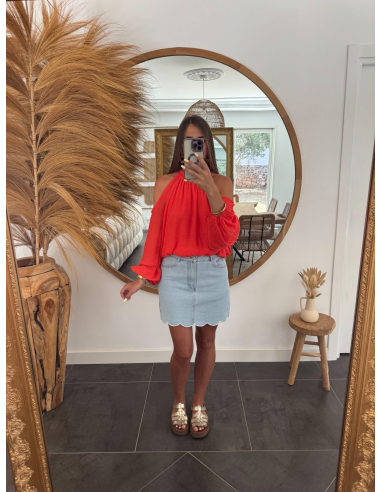 Valmie - blouse corail