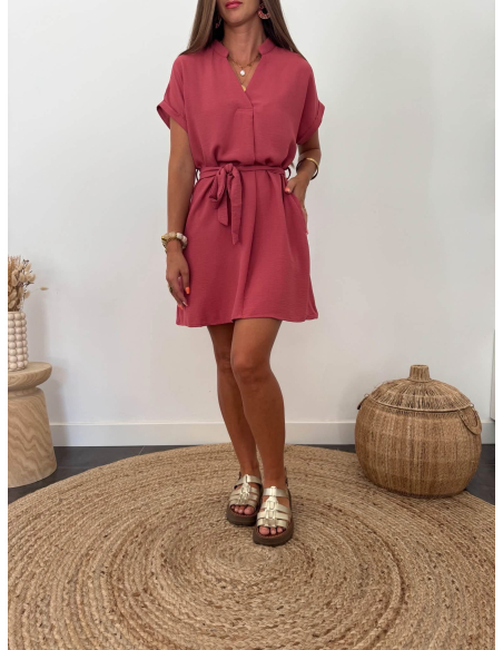 Louisa - robe fluide vieux rose