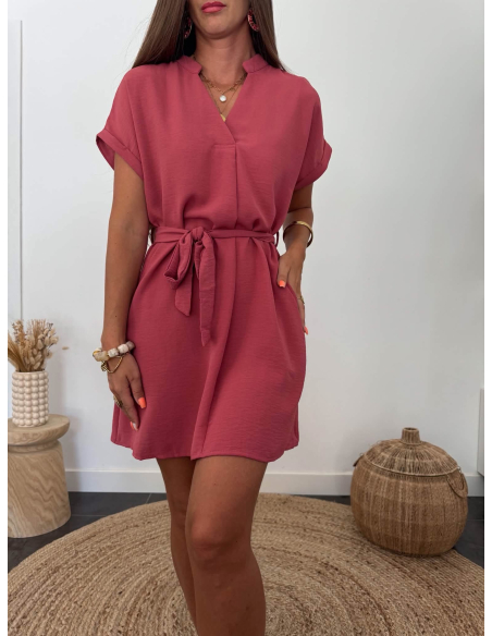 Louisa - robe fluide vieux rose