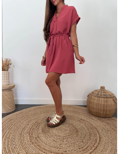Louisa - robe fluide vieux rose