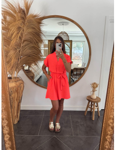 Louisa - robe fluide corail