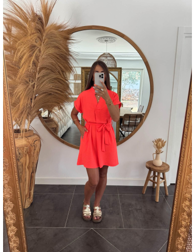 Louisa - robe fluide corail