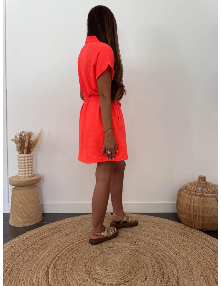 Louisa - robe fluide corail
