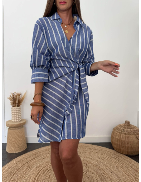 Eslem - robe chemise rayée