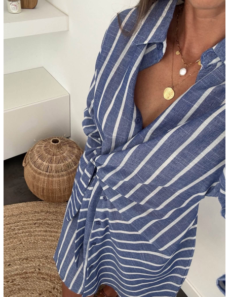 Eslem - robe chemise rayée