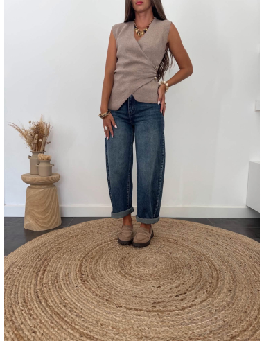 Meliane - top en maille taupe