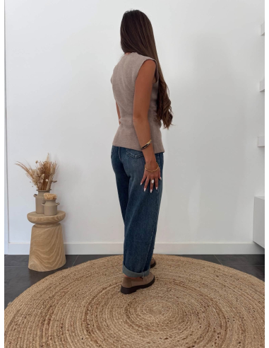 Meliane - top en maille taupe