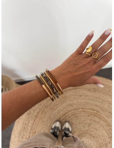 Candice - set de bracelets joncs léopard 2