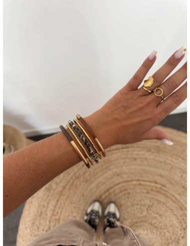 Candice - set de bracelets joncs léopard