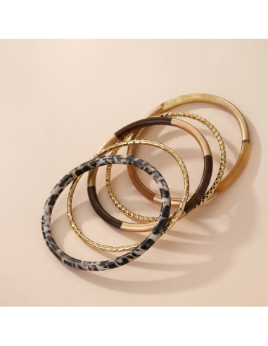 Candice - set de bracelets joncs léopard