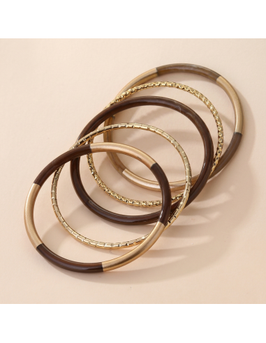 Candice - set de bracelets joncs chocolat
