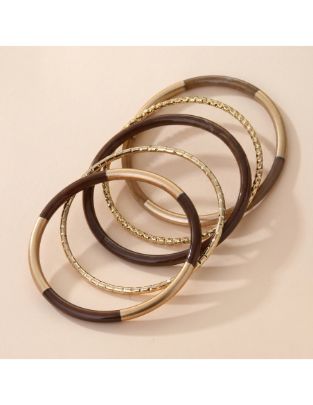 Candice - set de bracelets joncs chocolat