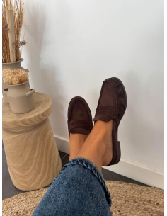 Jordia - mocassins mules chocolat