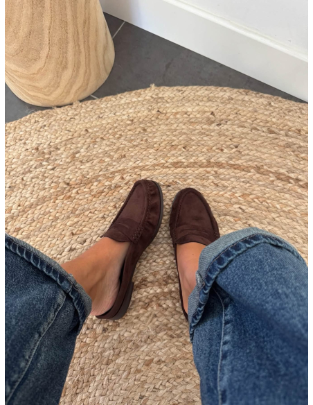 Jordia - mocassins mules chocolat