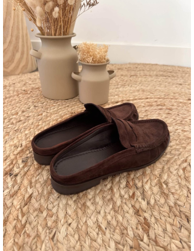 Jordia - mocassins mules chocolat