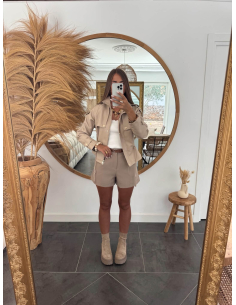 Clorice - short à pinces taupe