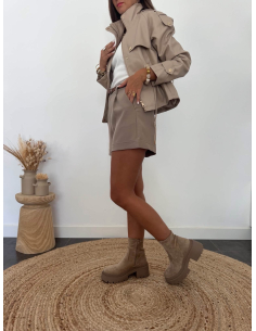 Clorice - short à pinces taupe 2