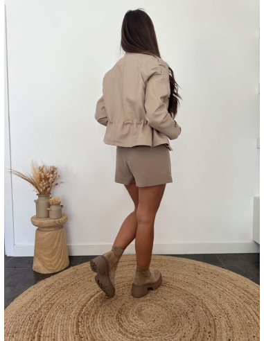 Clorice - short à pinces taupe