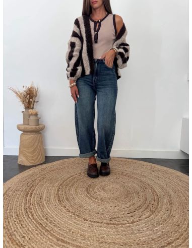 (PRÉCOMMANDE) Lucinde - top en maille taupe/choco
