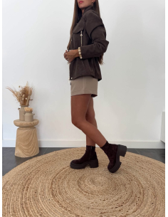 Ciara - veste simili chocolat 2