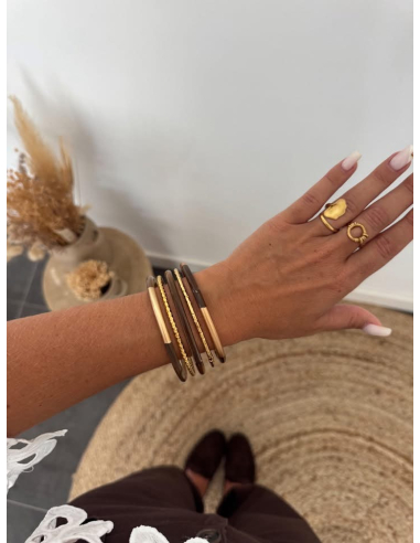 Candice - set de bracelets joncs chocolat