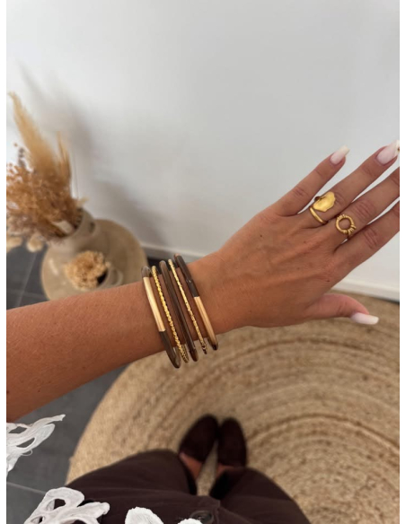Candice - set de bracelets joncs chocolat
