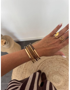 Candice - set de bracelets joncs chocolat