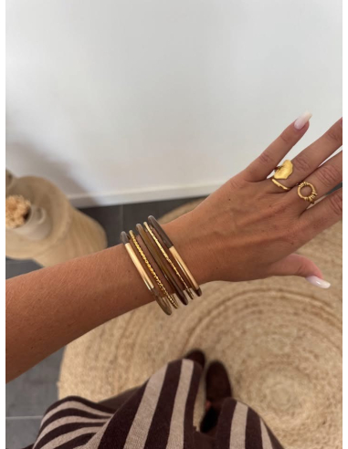 Candice - set de bracelets joncs chocolat
