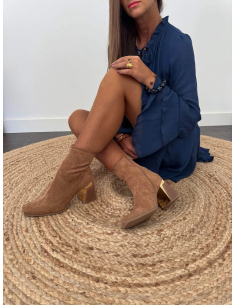Leona - bottines en suédine camel 2