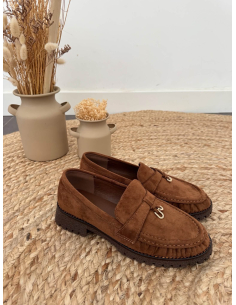 Eugénie - mocassins en suédine camel