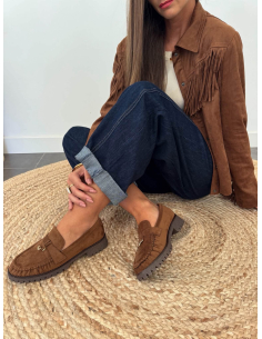 Eugénie - mocassins en suédine camel 2