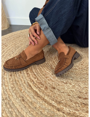 Eugénie - mocassins en suédine camel