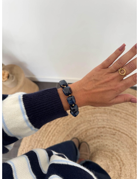 Solal - bracelet en résine bleu marine