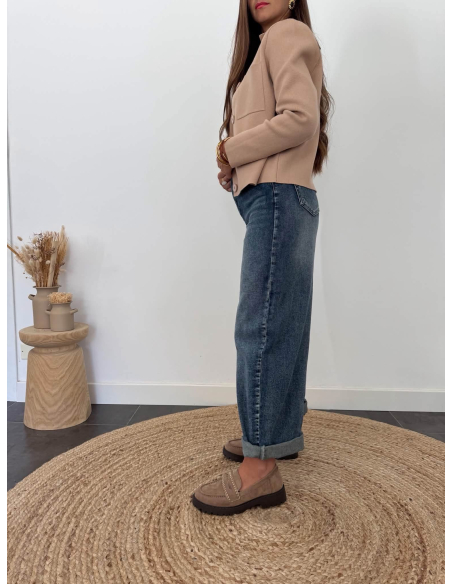 Guanico - gilet en maille taupe