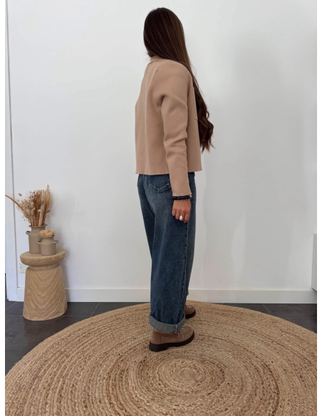 Guanico - gilet en maille taupe