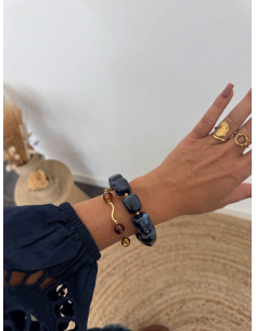 Solal - bracelet en résine bleu marine
