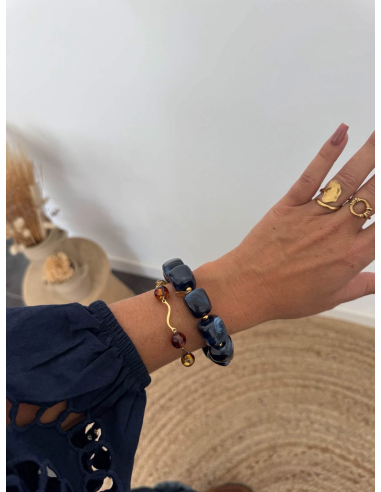 Solal - bracelet en résine bleu marine