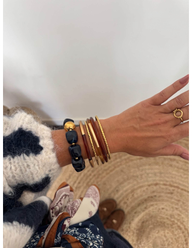 Lucinde - top en maille beige/bleu marine
