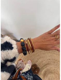 Candice - set de bracelets joncs camel