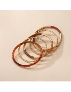 Candice - set de bracelets joncs camel 2