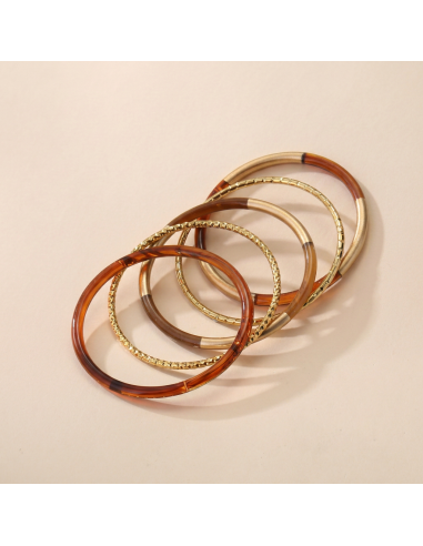 Candice - set de bracelets joncs camel