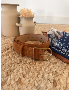 Lunelle - ceinture en cuir camel