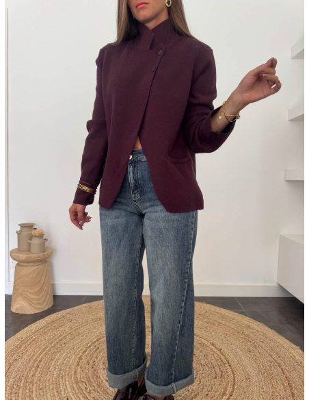 Marius - gilet veste burgundy