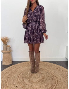 Seraphine - robe imprimée prune 2