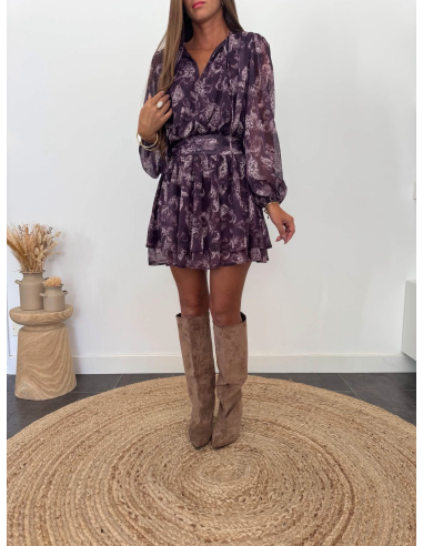 Seraphine - robe imprimée prune
