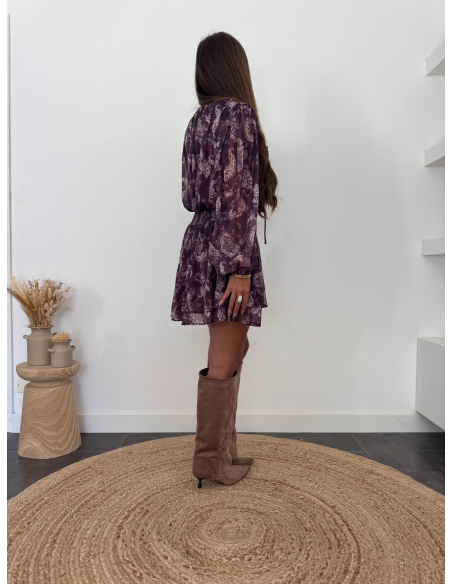 Seraphine - robe imprimée prune