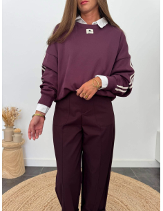 Maoli - sweat "amour" prune 2