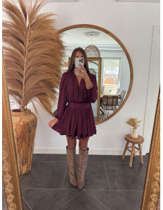 Elynda - robe courte bordeaux